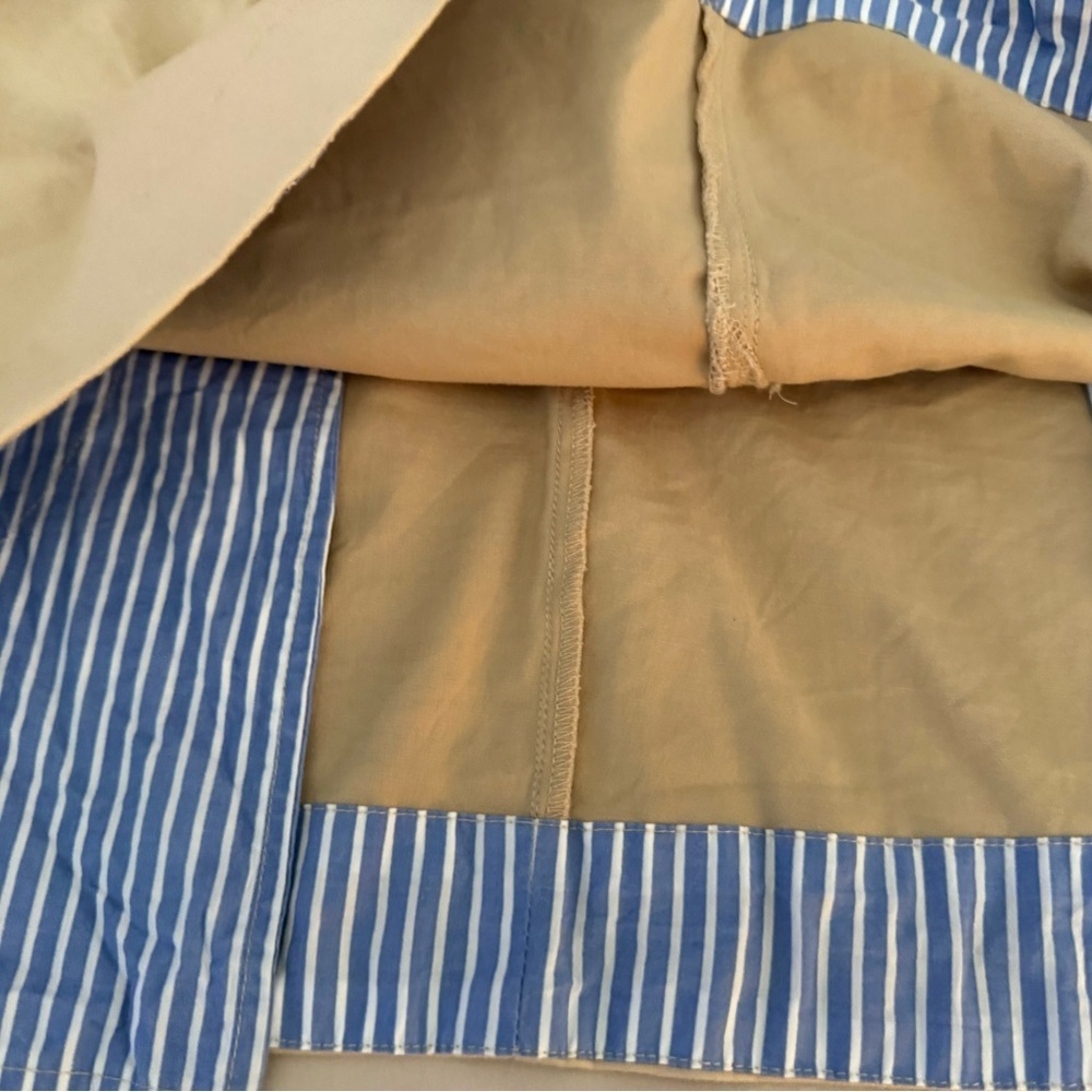 ANTHROPOLOGIE SIZE 12‎ KHAKI SKIRT WITH BLUE STRIPED DETAILS - Picture 8 of 8